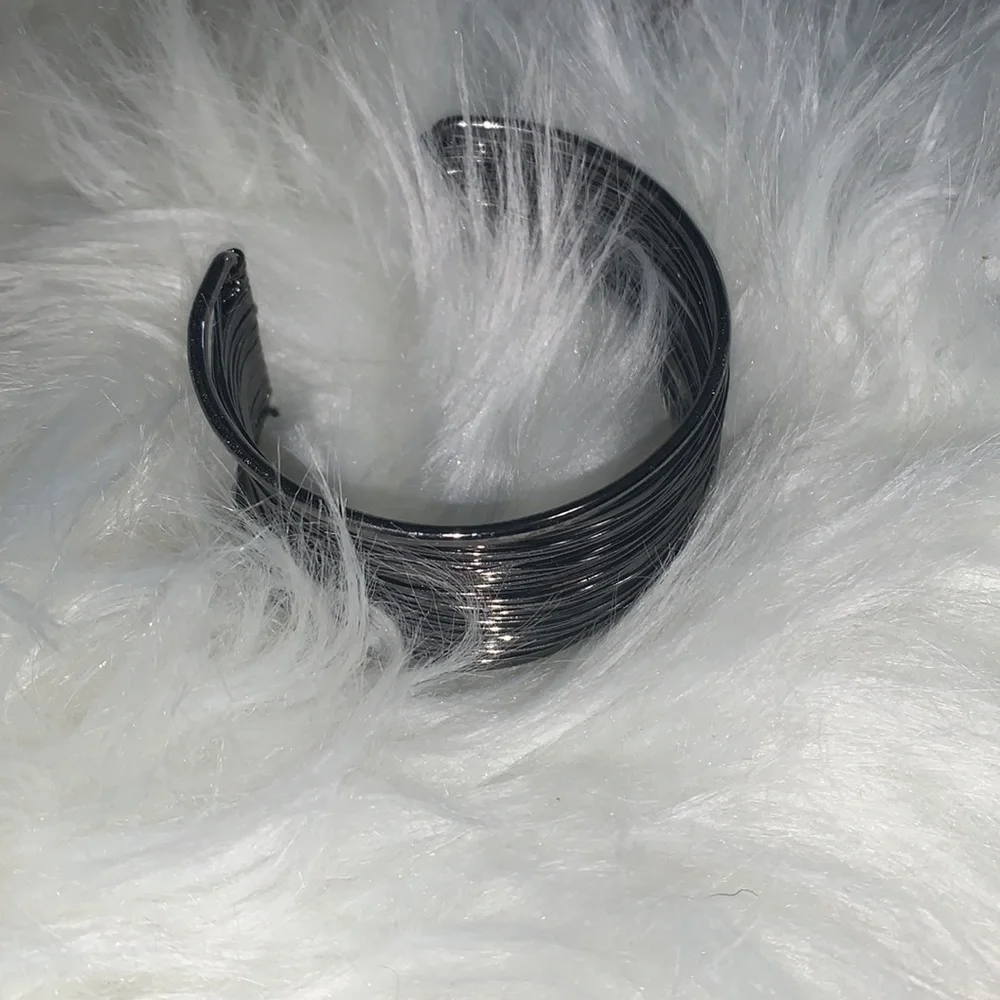 Grey silver bangle bracelet